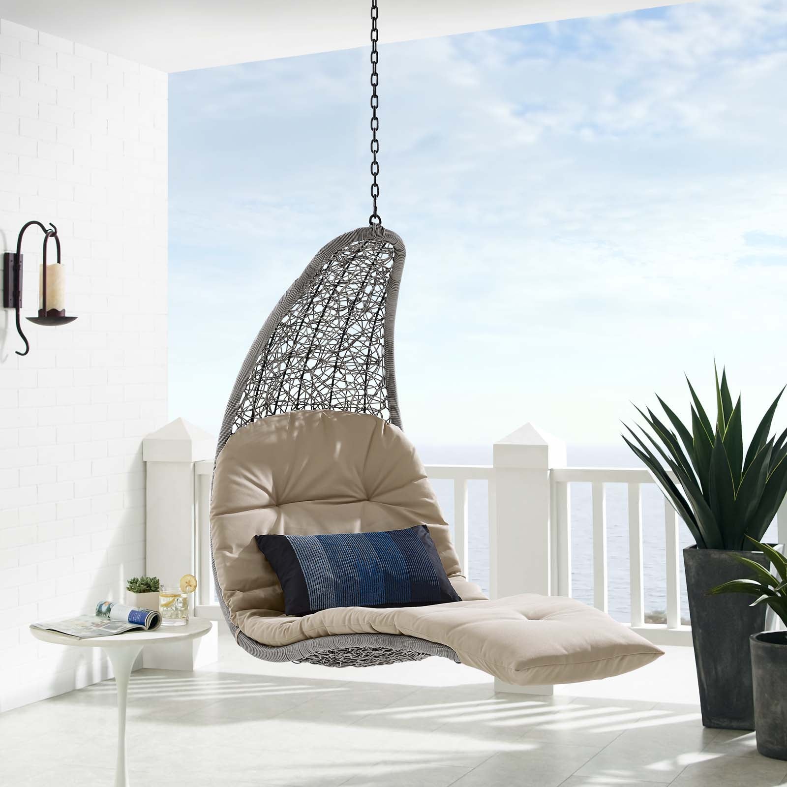 Landscape Patio Hanging Chaise Lounge Swing Chair